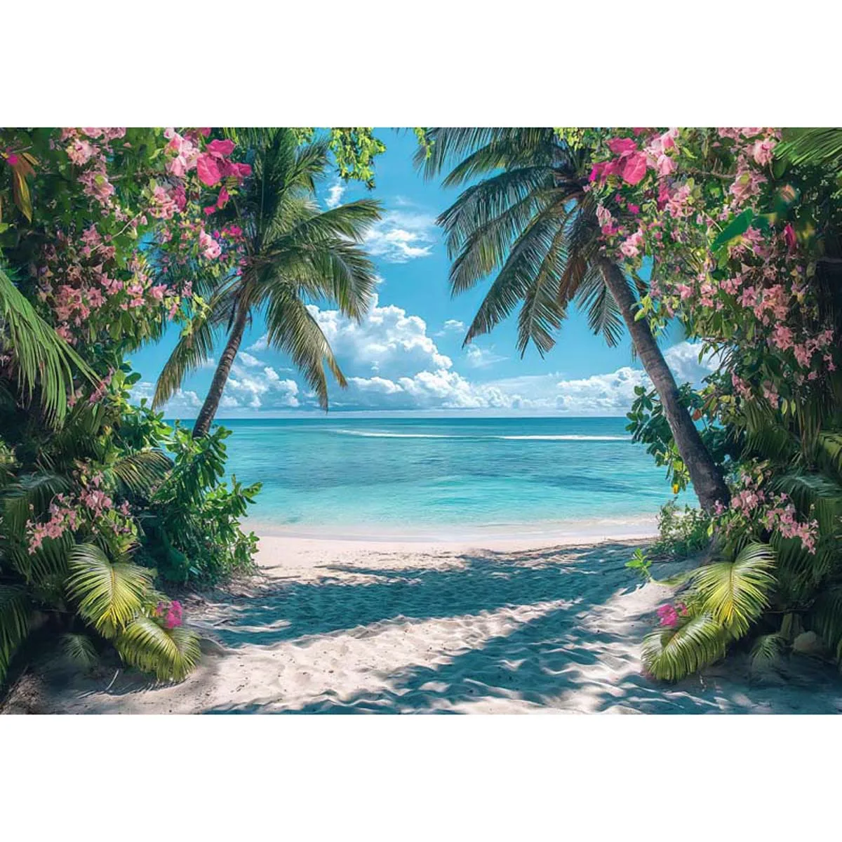 

Allenjoy Tropical Ocean Beach Scene Backdrop