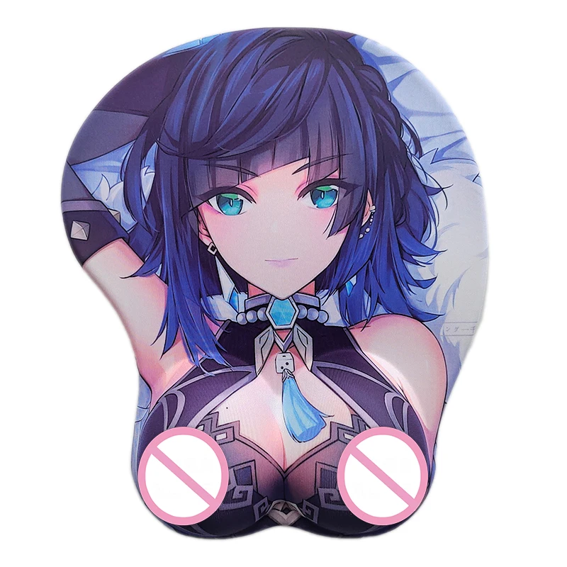 

Genshin Impact Yelan Raiden Shogun 3D Oppai Mouse Pad Big Sexy Gamer Anime Cute Wrist Rest Silicone Gel Mat Boobs Mousepad