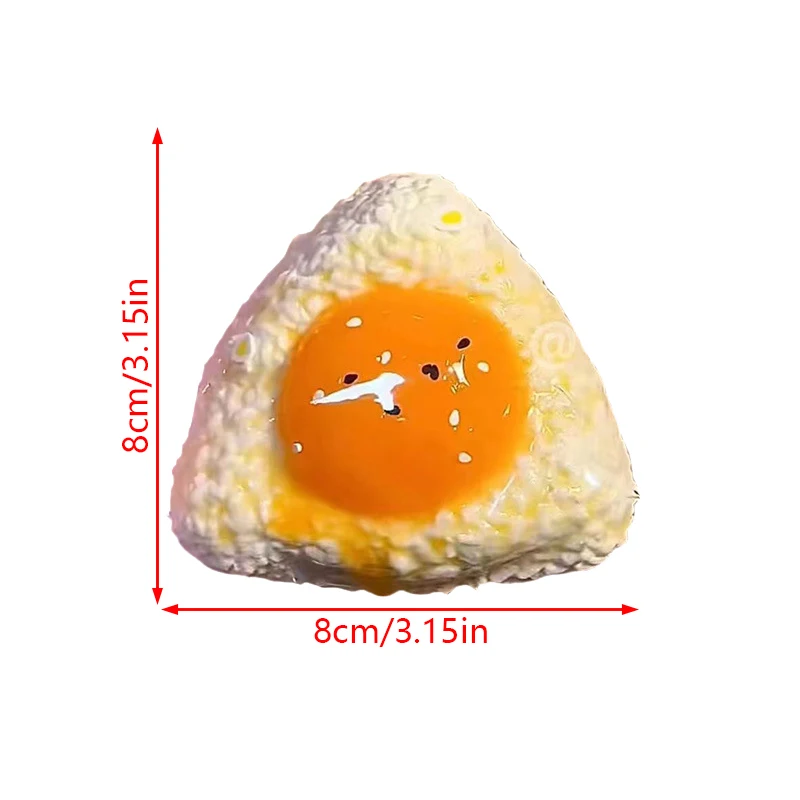 귀여운 수제 실리콘 시뮬레이션 계란 라이스 볼 모찌 타바 장난감, 릴리프 스퀴즈, 크리에이티브 리바운드 피젯 장난감, 1 개