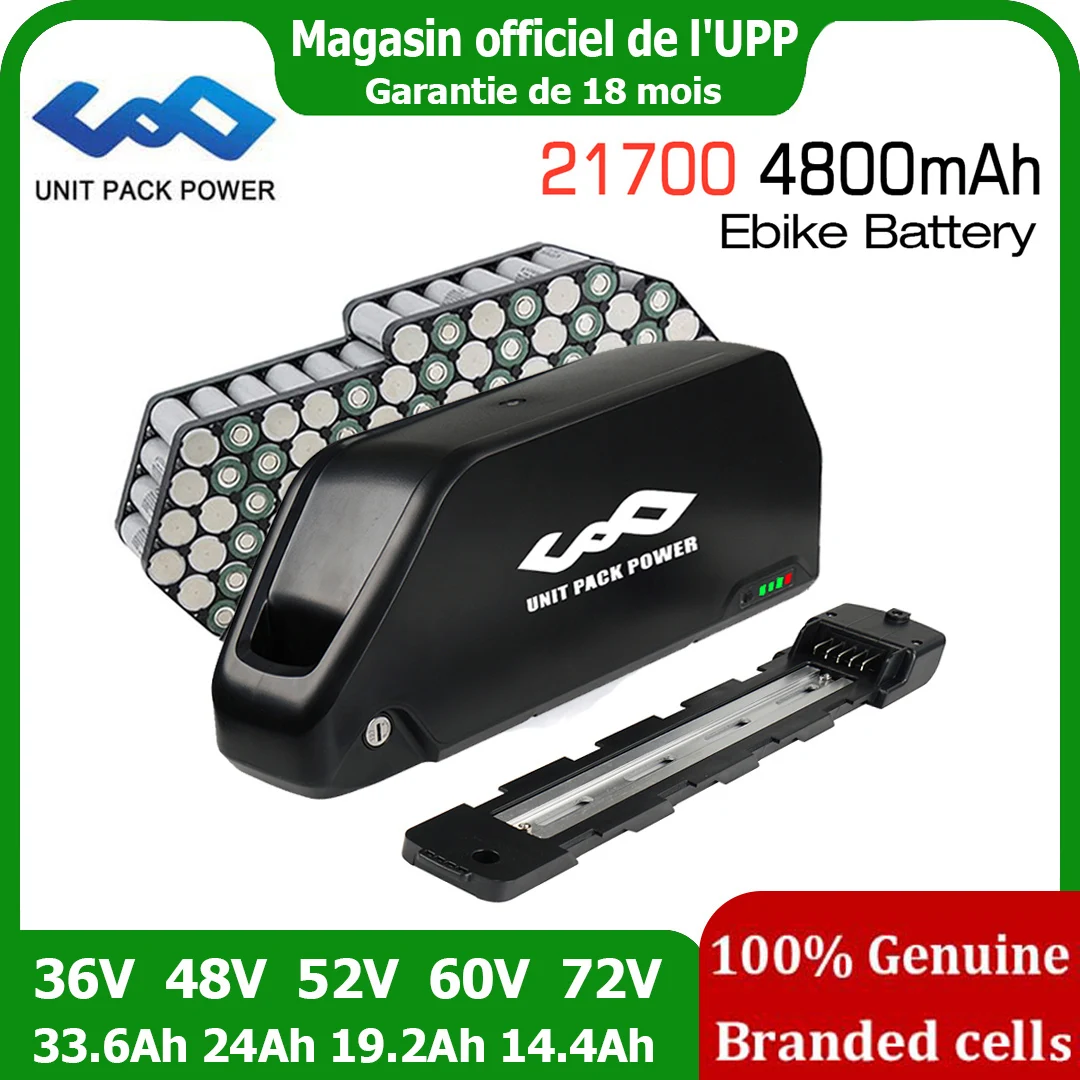 Polly EBike Battery 21700 L-G Pan-son-c Tes-la 72V 60V 52V 48V 24Ah 36V Downtube Bateria Pack for 1500W 1000W 750W 350W Motor