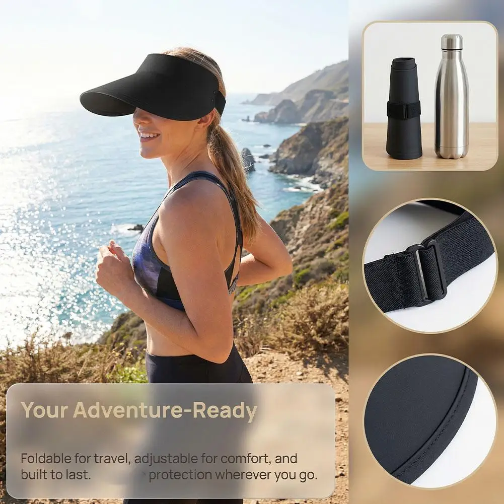 UV Protection Sun Hat Sun Visor Hat Seamless Wide Visor Brim Hat Empty Sun Hat Casual Fashion Summer Hat For Outdoor And Travel