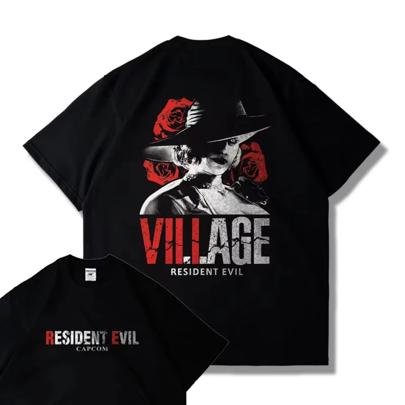 CAPCOM Spiel PS5 Resident Evil 4 Remastered Kurzarm-T-Shirt für Männer und Frauen, Lose Kleidung mit Leon-Aufdruck, Harajuku Y2k Top – Detail 4
