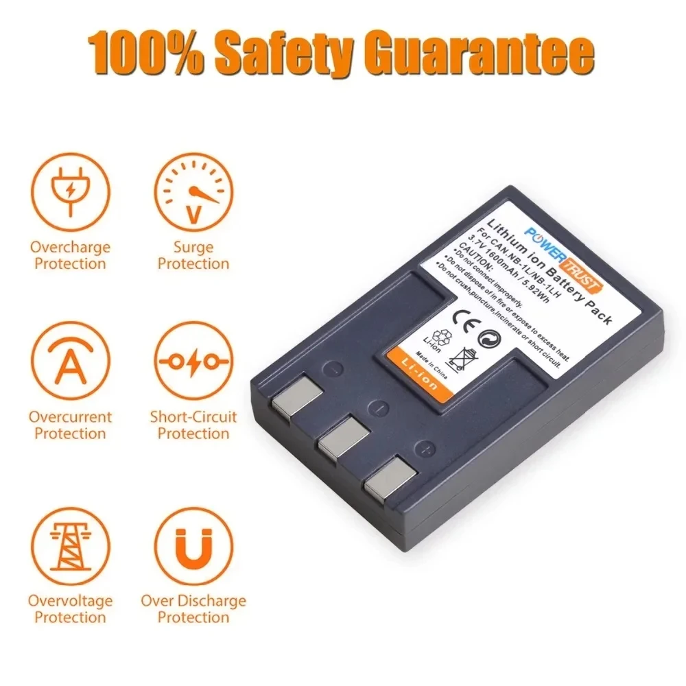 1600mAH NB-1LH NB-1L Battery NB 1L 1LH NB1L NB1LH Bateria + Charger for Canon IXUS 300A 300 320 330 400 430 500 IXUS400 IXUS500