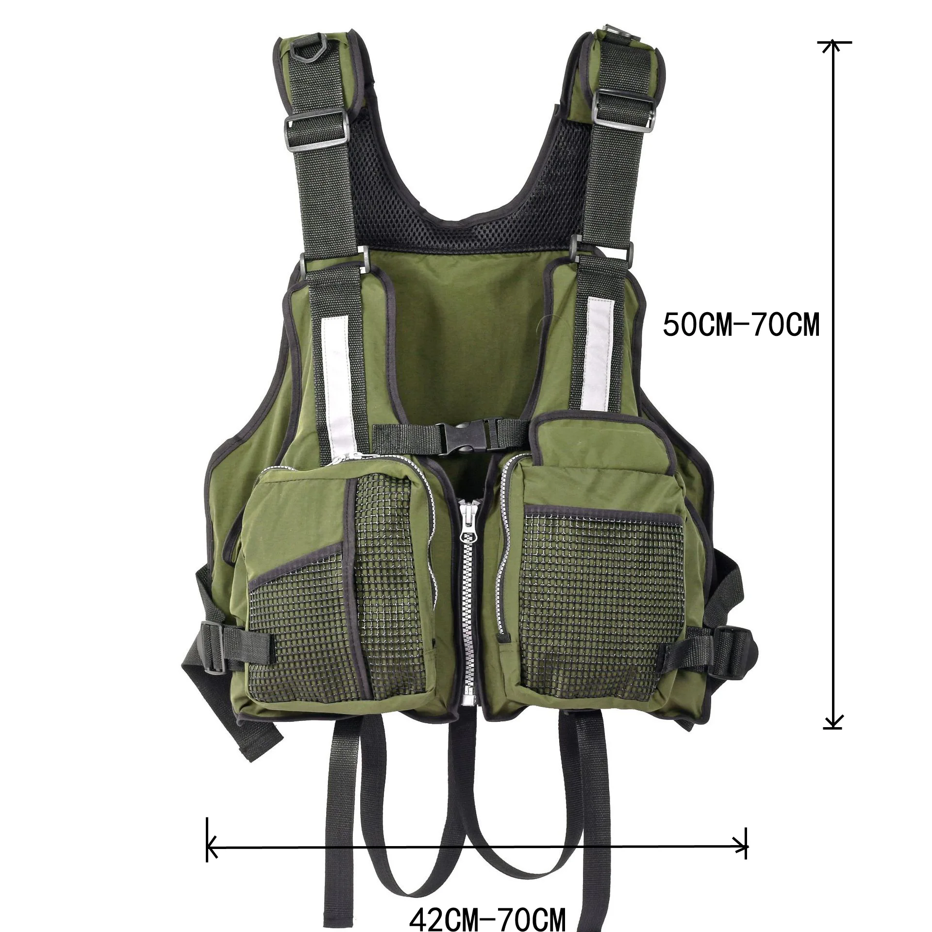 Fishing Vest Life Jacket With Fixing Strap Adjustable Vest with Whistle Mesh Breathable Multiple pockets Buoyancy Suit Outdoor