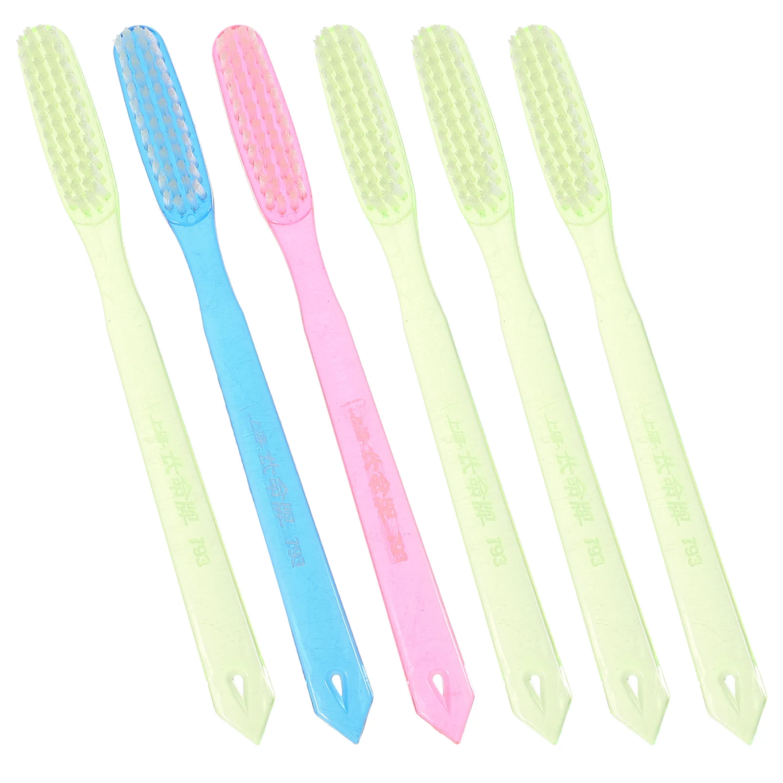 Brosse à dents blanche pour adultes, poils durs, propre, antidérapant, livres premium, 6 pièces