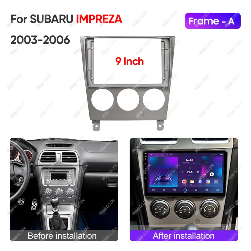 For SUBARU IMPREZA 2003 2004 2005 2006 9INCH Car Radio Stereo Audio Screen Video Player Navigation Harness Cable Frame