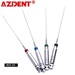 AZDENT-portadores de pasta giratoria Dental, herramienta de Odontología con relleno en espiral de motor surtido, 25mm, 25-40 #, 4 unids/lote/caja