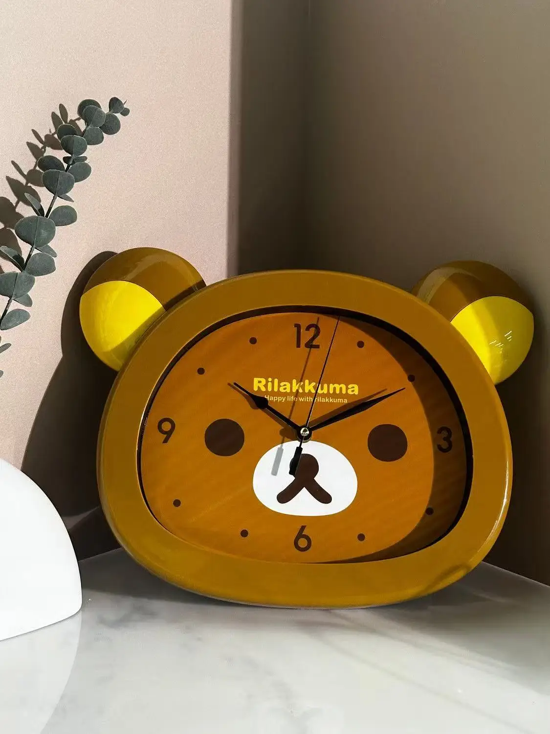 Cute Cartoon  Anime Rilakkuma Peripheral Wall Clock Alarm Clock  Bedroom Sweeping Second Quartz Clock Silent Clock Living Room view 5