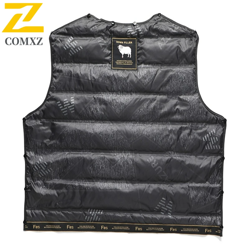 COMXZ Herren-Daunenjacke, leichte Gänsedaunen, Büro, warmer Puffermantel, modischer Kerbkragen, winddichte Winter-Wolljacken für den Außenbereich