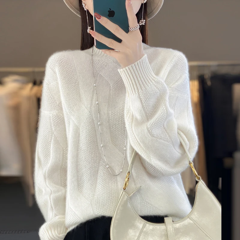 Autumn Winter Women Sweater Mock Neck Turtleneck Knitwear Long Sleeve Half height collar Casual Pullover Tops Female clothing