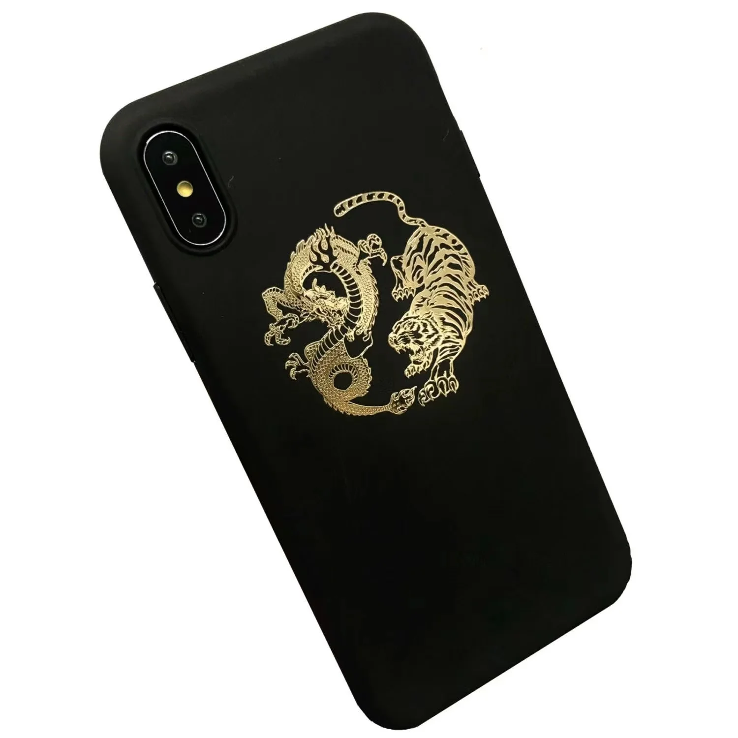Personality Dragon tiger figure Yin and Yang eight diagrams Dragon fight metal stickers mobile phone computer decorative sticker