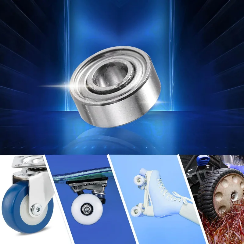 MR83ZZ 3x8x3mm درع مزدوج صف واحد محامل كروية ذات أخدود عميق لون فضي - حزمة من 10 قطع #2