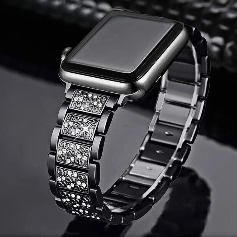 

Metal Strap+Case for Apple Watch 9 8 7 45mm 41mm Women Diamond Bracelet Wristband IWatch 6 5 4 SE 44mm 40mm 10 46mm 42mm band