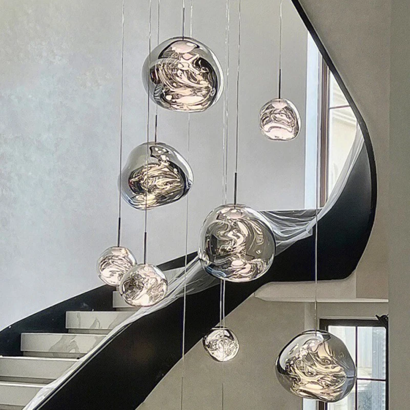 Imagem -05 - Nordic Pendant Lights For Home Decoration Stair Chandelier Sala de Estar e Jantar Luz de Teto Iluminação Interna