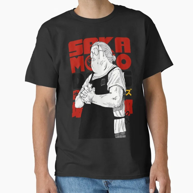 

Funny 80s Manga taro Sakamoto Days Anime t shirt for men Large size Tops S-6XL 100% cotton mens Clothes