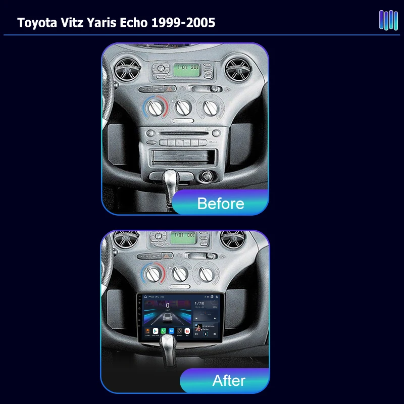 AI VOICE roadivox Android car radio for Toyota Vitz Yaris Echo 1999 2005 GPS Navigation video Multimedia Player tape recorder