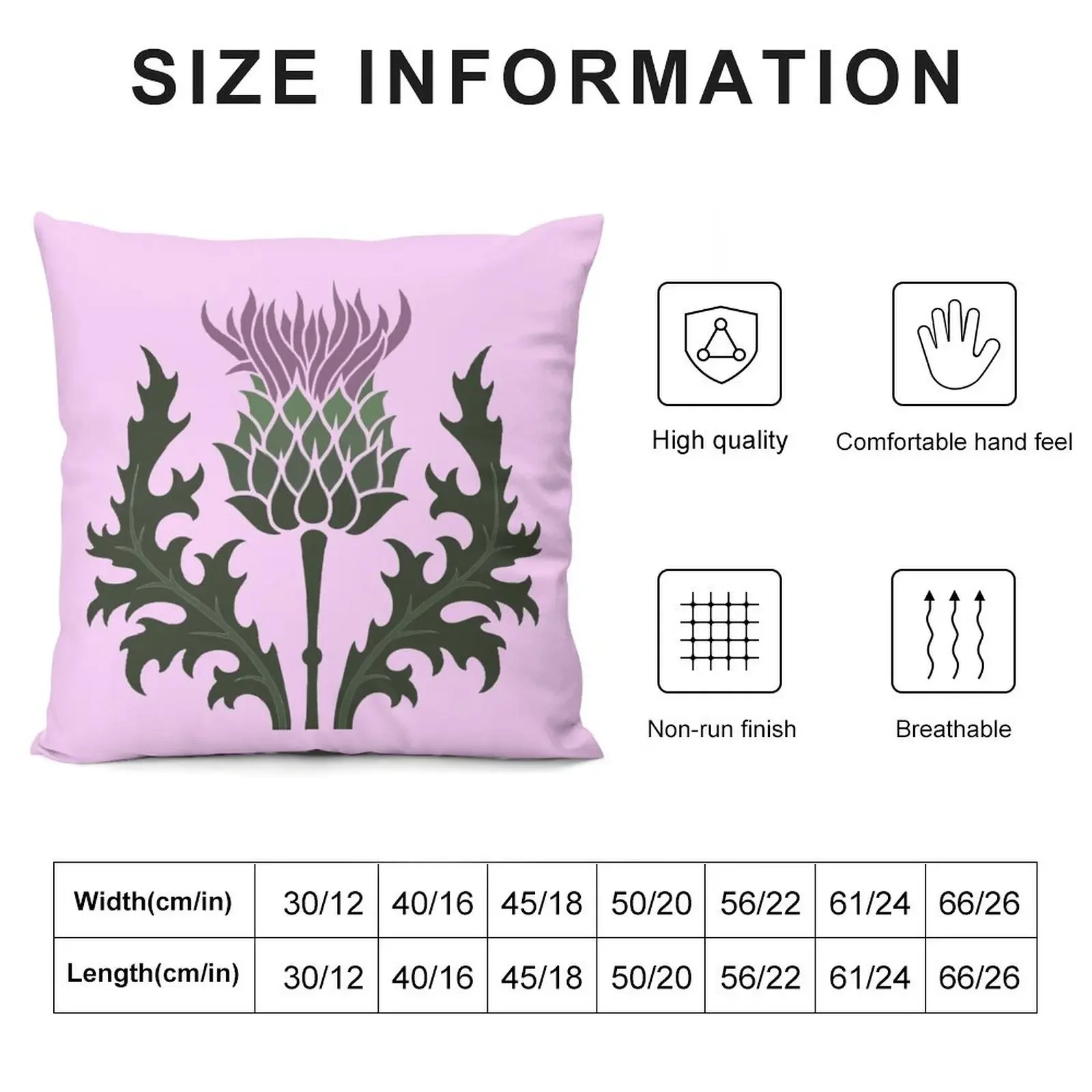 Scottish Thistle Flower of Scotland on Pale Pink Throw Pillow Room decorating items Decorative Cushions luxury decor pillow