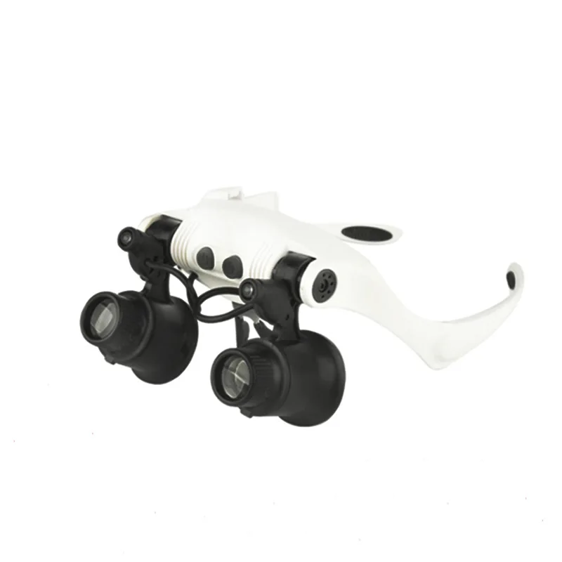 Imagem -02 - Multi-potência Dupla Luzes Led Lupa Óculos de Olho Reparação Relógio Lupa Joalheiro Lupa 10x 15x 20x 25x