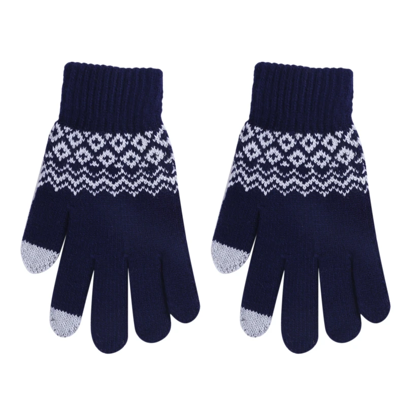 Warm Thick Men Gloves Winter Cashmere Wool Knitted Gloves Solid Mittens Women's Winter Riding Sking Glove Autumn Winter