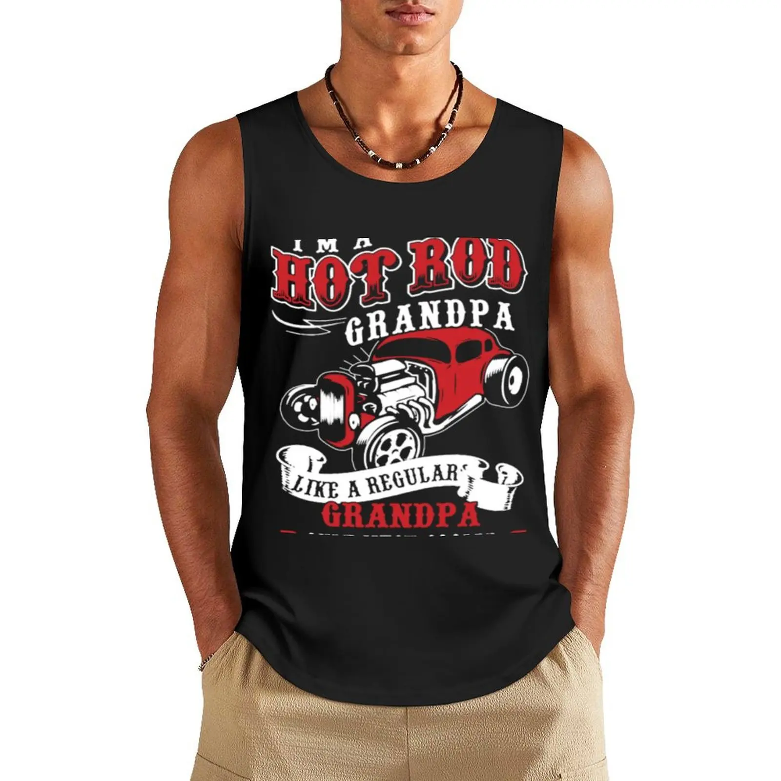 Hot Rod Grandpa Shirt Tank Top gym training accessories summer clothes man 2024