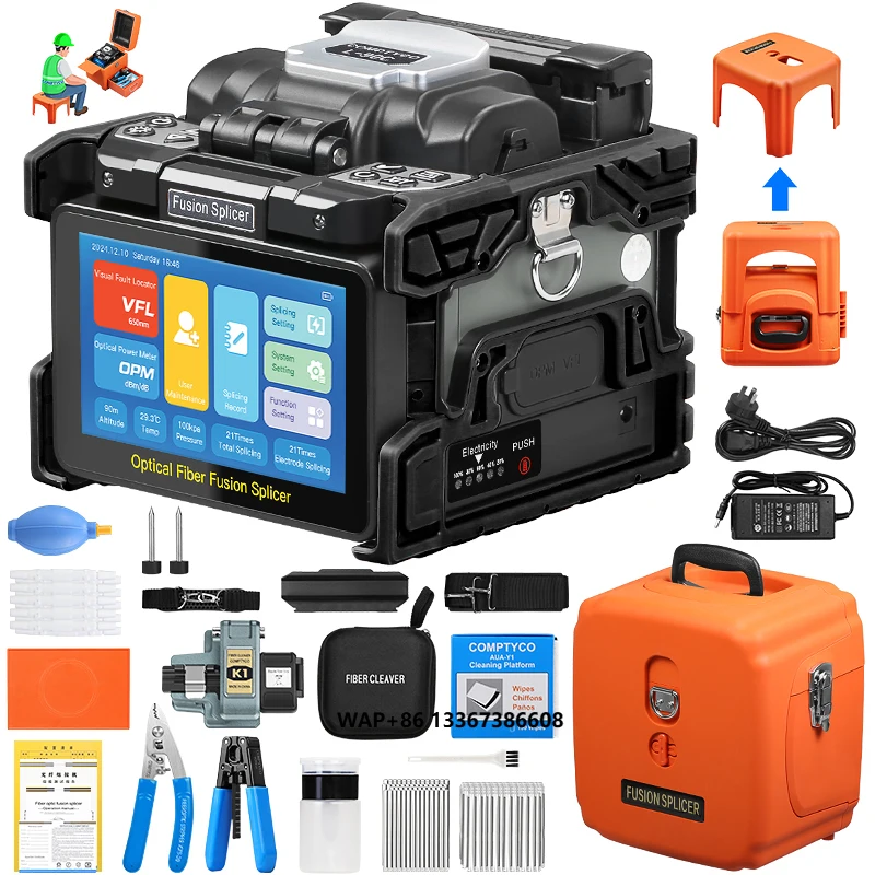 

Fully Automatic L-90C Fiber Welding Machine With,VFL/OPM 5 Inch Touch Screen 10 Languages 6 Motors Fiber Optic Fusion Splicer