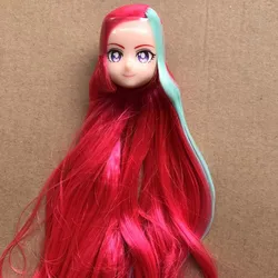 Original Licca Doll Heads Cute Little Girl Bald Head Hair Planting Colorful Heads DIY Makeup Practice Doll Accessories Kids Gift