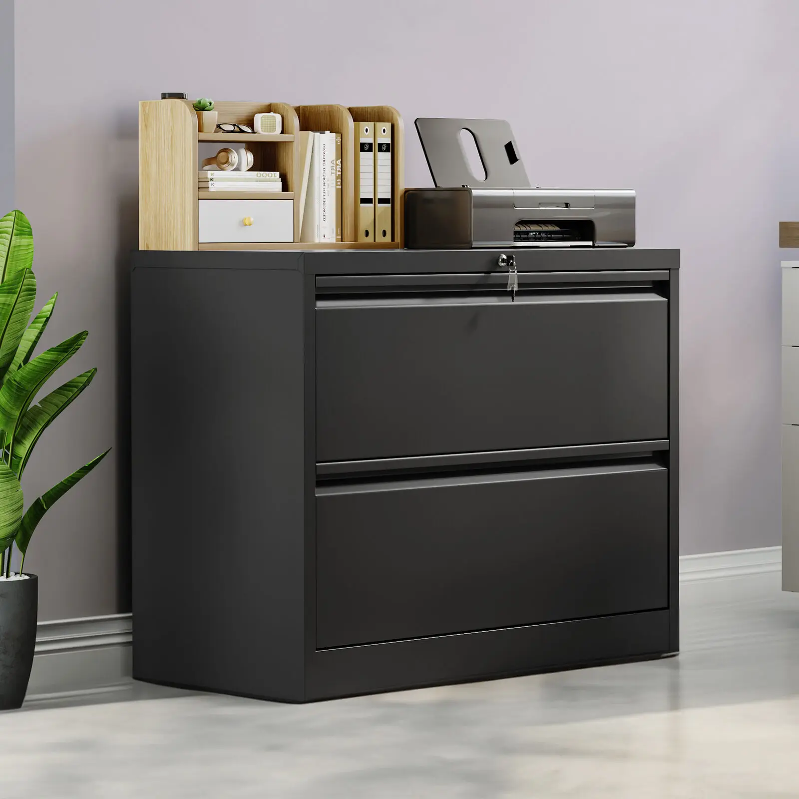 

Боковой шкаф для хранения документов с 2 ящиками из нержавеющей стали и замком