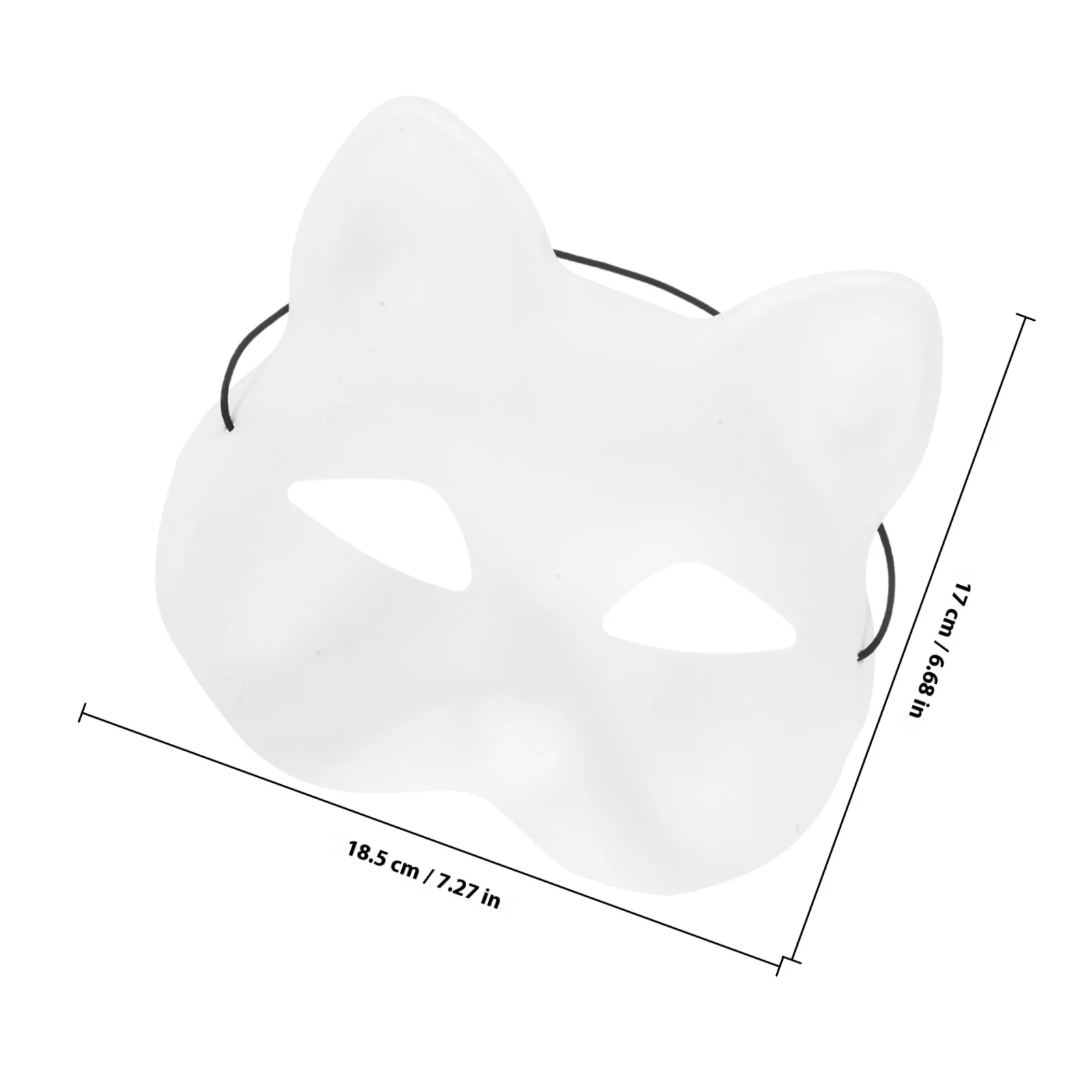 مجموعة واحدة من قناع القط DIY قناع بلاستيكي أبيض فارغ غير مطلي للحفلات التنكرية لوازم الهالوين أقنعة بلاستيكية فارغة #4