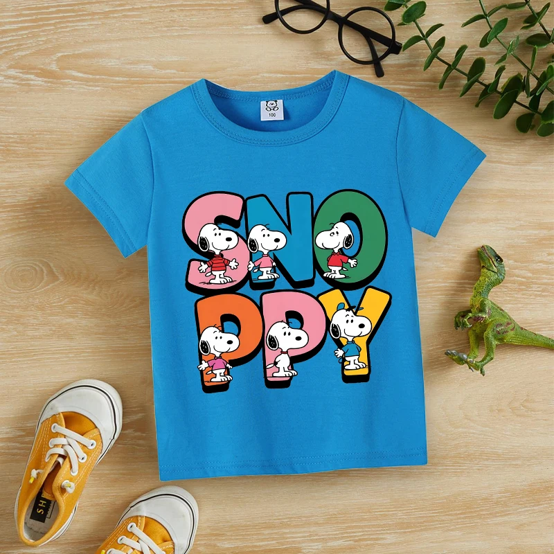 Детская-футболка-с-короткими-рукавами-snoopys-для-мальчиков-и-девочек-летний-повседневный-топ-с-круглым-вырезом-полиэстеровые-футболки-в-стиле-аниме-kawaii-детская-одежда-с-героями-мультфильмов-подарок