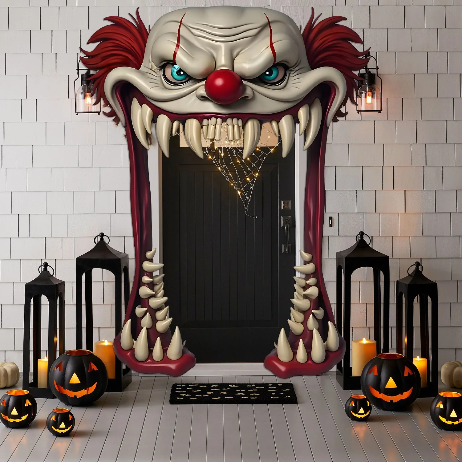 Paño de fondo sexual opuesto de payaso, decoración de fiesta de Halloween, forma de payaso, pancarta de terror de Halloween
