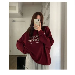 Vintage Pullover Sweatshirt Long Sleeves Y2K American Style Fashion Lazy Baggy Letter Printing Casual Tops 2022 Autumn Pullover