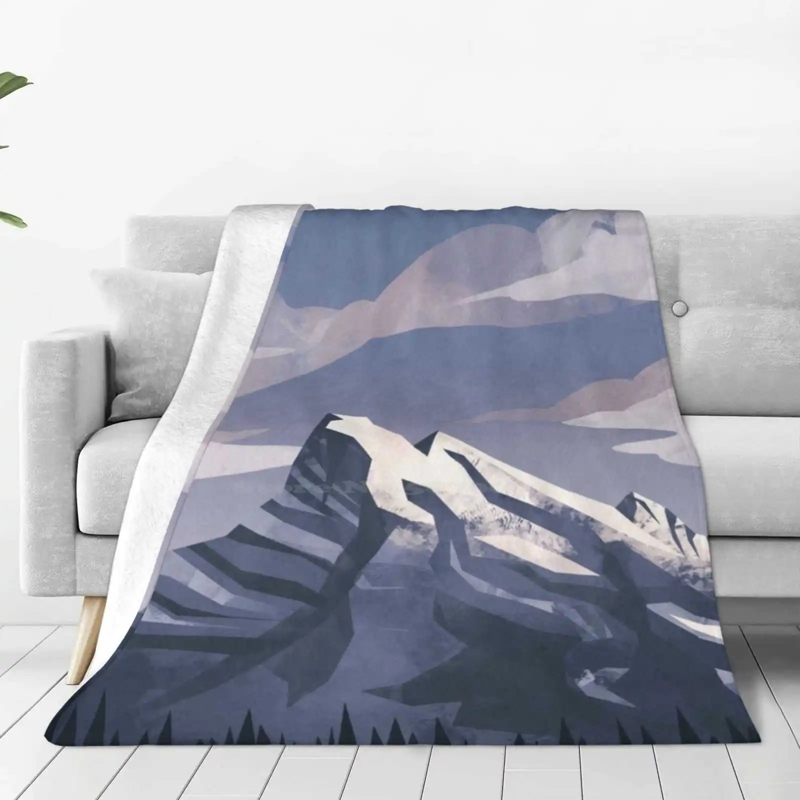 Mountain Light Hot Sale Printing High Qiality Warm Flannel Blanket Hiking Canada Alberta Mountains British Columbia Nature