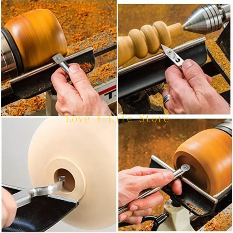 L74C 8 шт. Токарные инструменты с алмазной круглой и квадратной твердосплавной вставкой для дерева DIY