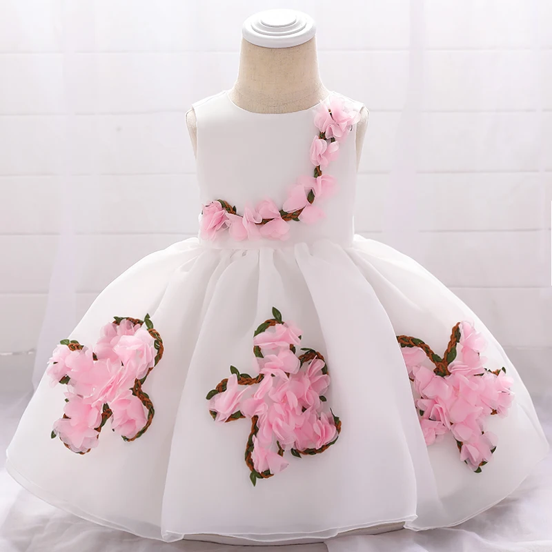 Baby Dresses For Girls Christmas Toddler Kids Flower Elegant Princess Birthday Gown Children Wedding Party 0 1 2 Y Tulle Dresses