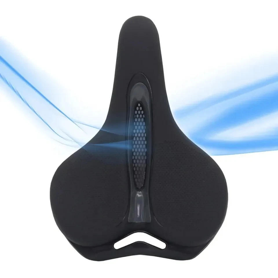 

MTB Bike Saddle Breathable Big Butt Cushion Leather Surface Seat Mountain Bicycle Shock Absorbing Hollow Cushion