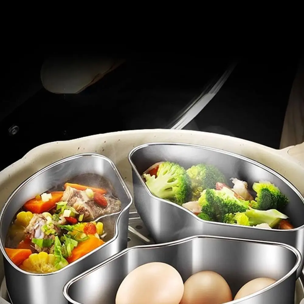 Fan Shaped Steaming Plate Household Stainless Steel Garlic Fresh-keeping Box Durable Multifunctional Vegetable Boxes With Cover