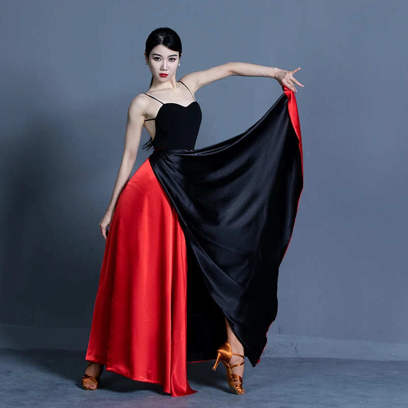 New Professional Spanish Bullfighting Skirt Women Latin Dance Costumes Flamingo Waltz Ballroom Dancing Skirts Latin Wear DN15448