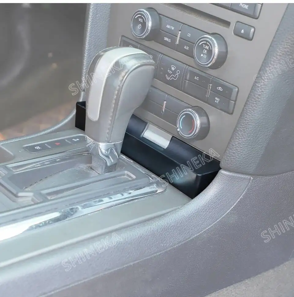 SHINEKA Stauraum-Organizer für Ford Mustang 2010 2011 2012 2013 2014, ABS-Auto-Schalthebel-Aufbewahrungsbox, Organizer, Innenzubehör – Detail 8
