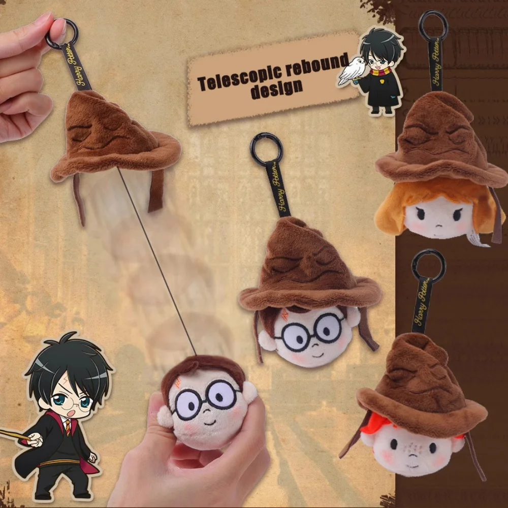 

Kawaii Genuine Harry Potter Plush Stelescopic Rebound Toys Cartoon Ron Hermione Women'S Backpack Decorative Dolls Student Gifts