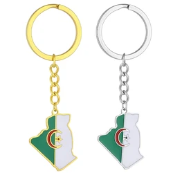 Stainless steel Algeria Map Keychain Outline Jewelry Gift for Friend Family