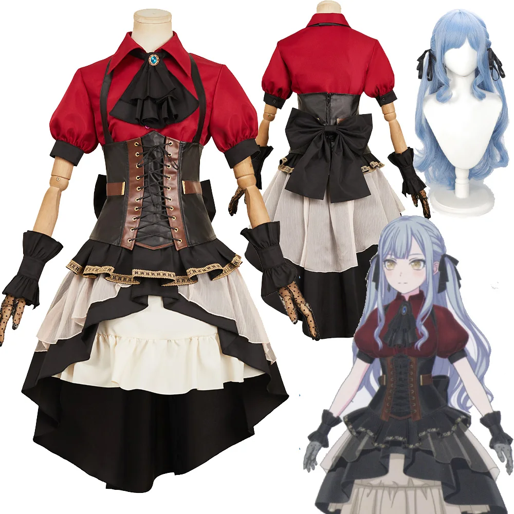 

Togawa Sakiko Cosplay Dress Wig Costume Anime Bang Roleplay Dream Clothing Women Girls Outfits Halloween Carnival Party Suit