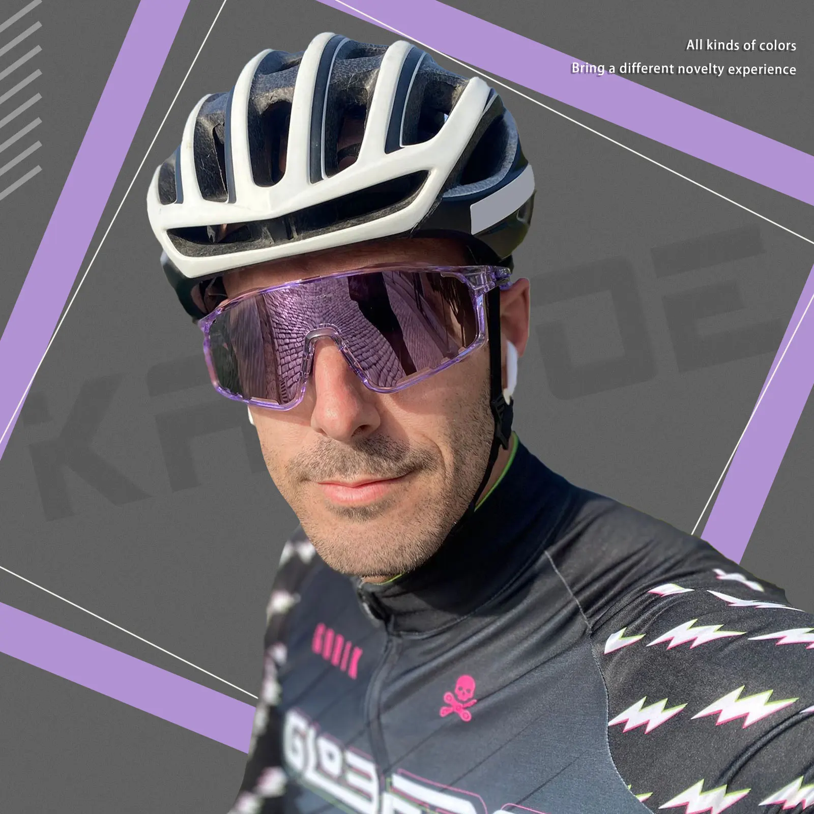 Occhiali da ciclismo Phorochromic Kapvoe rossi occhiali da sole da ciclismo occhiali sportivi polarizzati uomo UV400 occhiali da bici occhiali