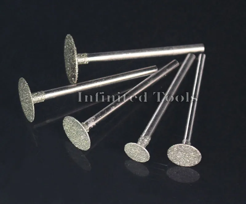 6PCS 2.35mm Shank Grinding Bit Ultra-Thin T Head Diamond Mounted Point Stone Jade Carve Polish Engrave Tool 0.5mm-8mm