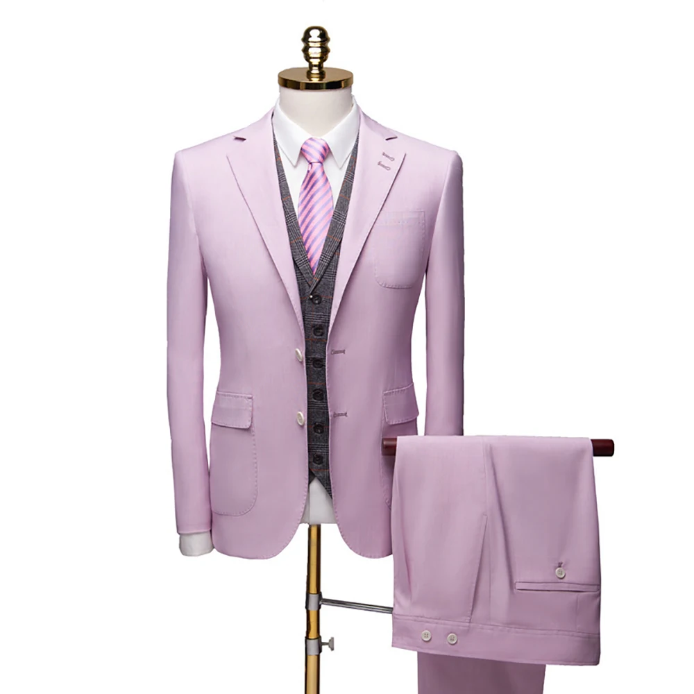 

New high-end suits, three-piece suits, fashionable and slim, custom groom and groomsmen suits in various colors