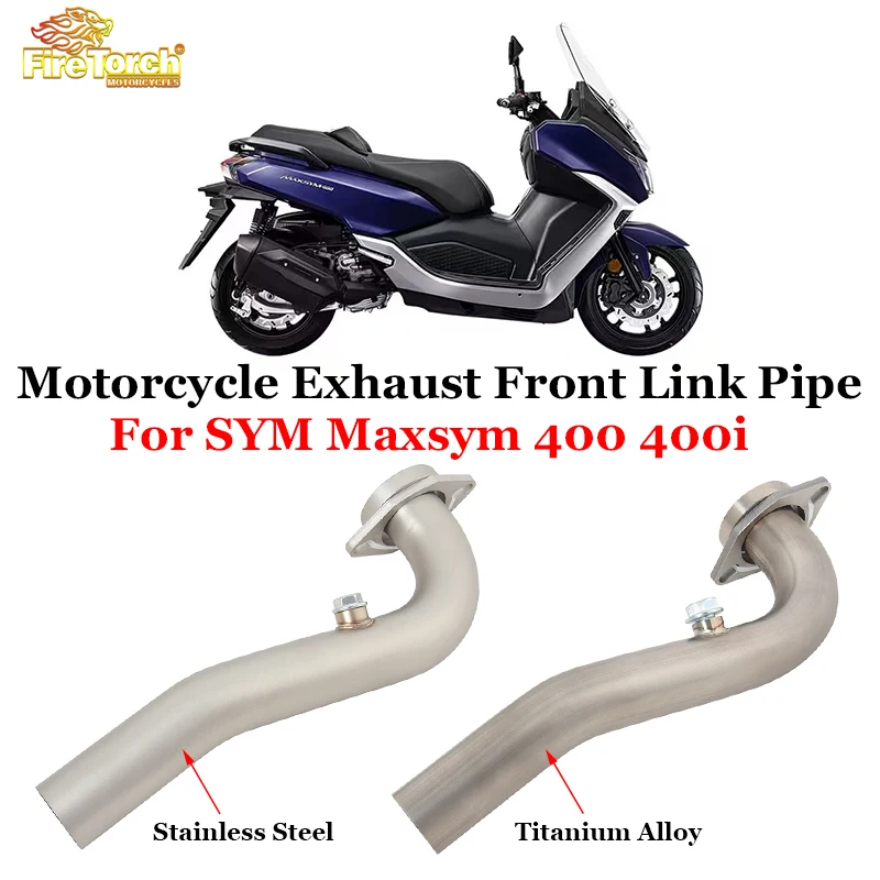 

Slip On For SYM Maxsym 400 400i Motorcycle Exhaust System Escape Titanium Alloy Front Middle Link Pipe Connect Original Muffler