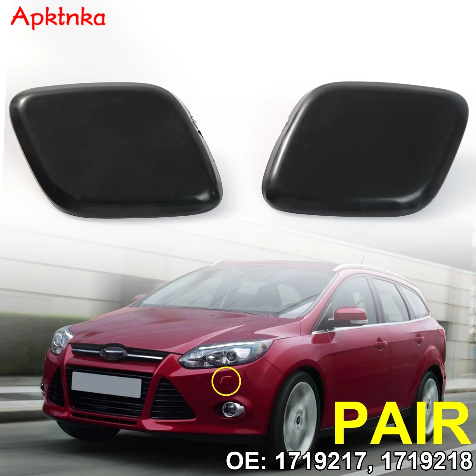 Front Bumper Cap Car Accessories For Ford Focus MK3 2010-2014 1719218 2pcs Headlight Washer Nozzle Cover RH LH Unpainted