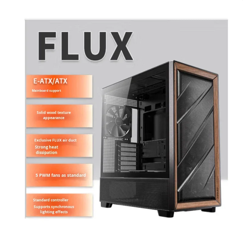 ATX Mid-Tower PC Case Metal Frame Transparent Glass Side Panel, 5 Fan Mounts, 360mm Water Cooling Support