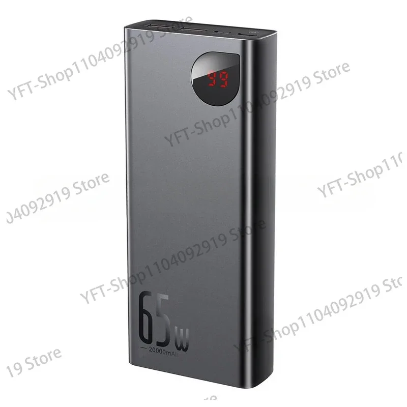 20000mAh 65W Metal Digital Display Portable Quick Power Bank For Baseus