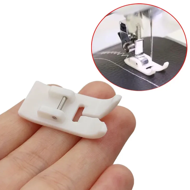 2pcs Roller Sewing Machine Presser Foot Plus Non-Stick Zigzag Presser Foot for Singer Brother Low Shank Sewing Machine