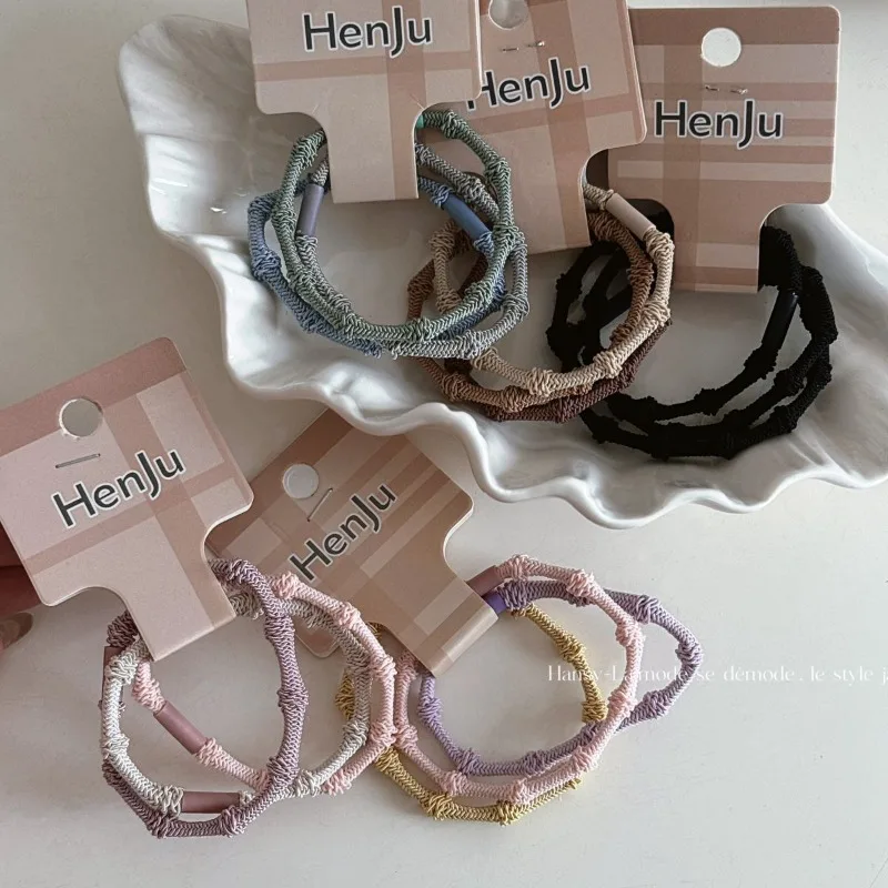 3-Pack Candy Color Elastic Hair Bands Korean High Elasticity Hair Ties for Women Girls Hair Accessories